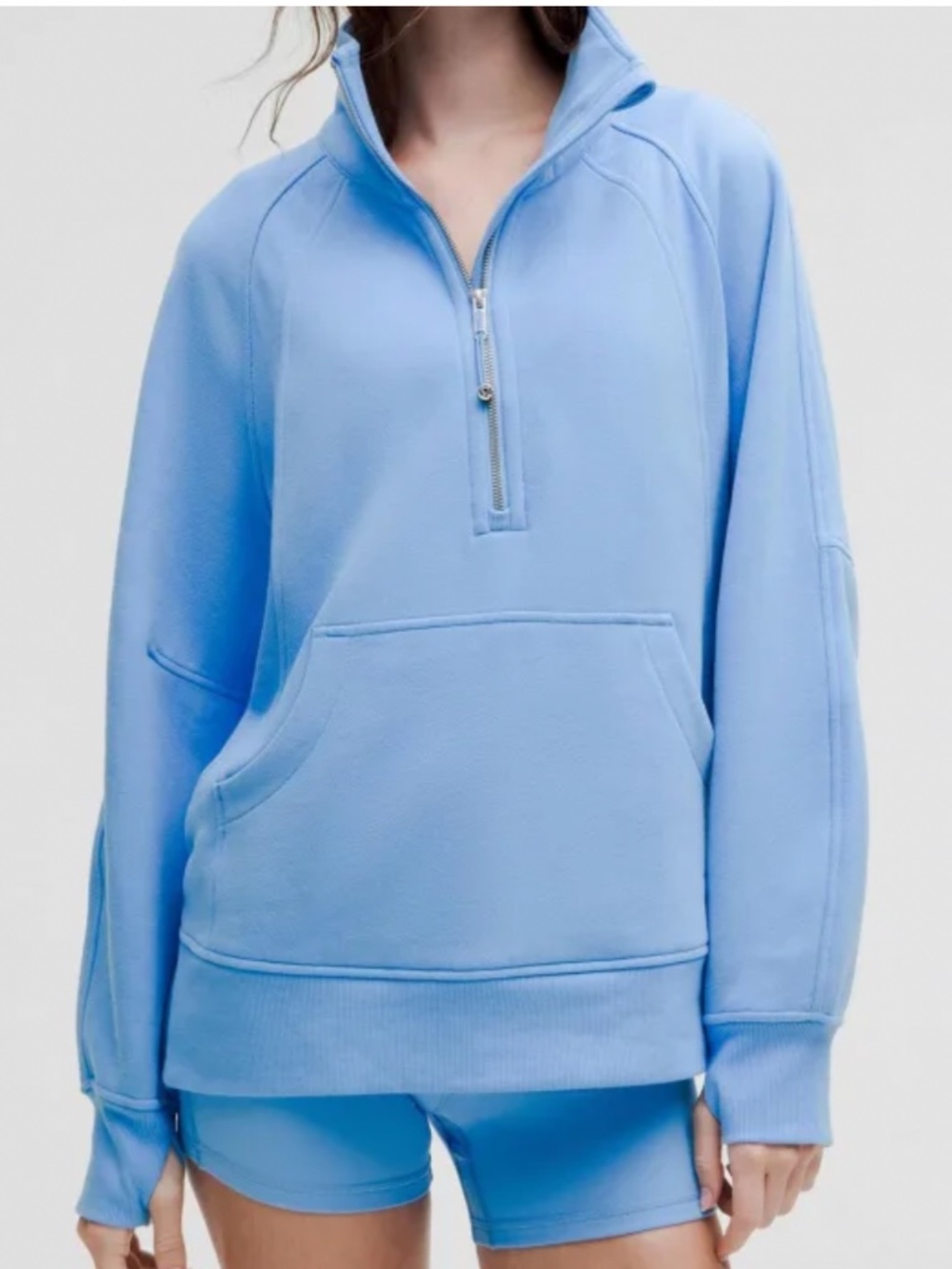 Lululemon Scuba Oversized Sweatshirt Funnel Neck Half Zip Longer Length Sinatra - Picture 16 of 16